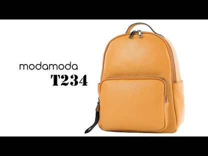 modamoda de - T234 - Damen Rucksack Tasche ital. Echtleder